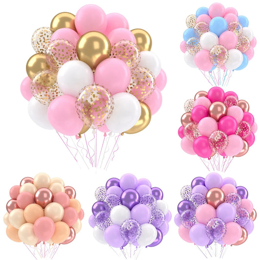 31/36/37/51/101Pcs Metallic Balloons Pearl Latex Balloon Gold Confetti Balloons for Birthday Weddings Baby Shower Party Decor