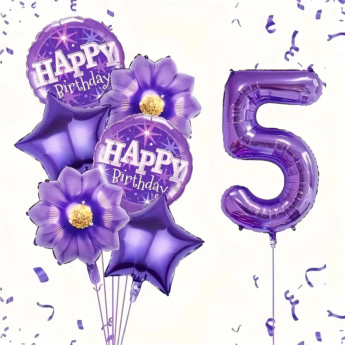 7PCS purple foil balloons featuring numbers perfect for birthday wedding and Christmas celebrations including numbers 0-9