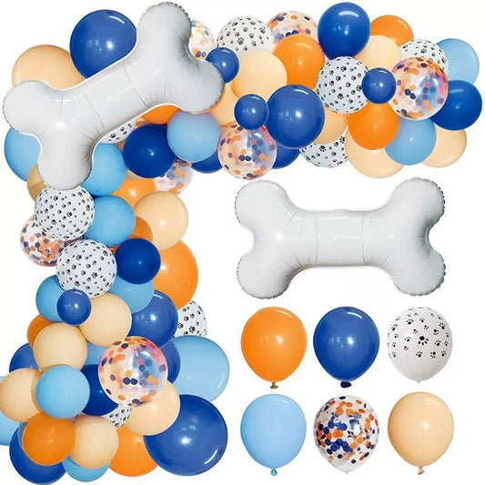 Dog Paw Balloons & Bone Balloon Birthday Balloons Garland Arch Kit for Boys Girls Bluey Theme Birthday Party Decorations
