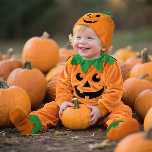 3-24M pumpkin Cosplay Baby Girls Boys Halloween Costume