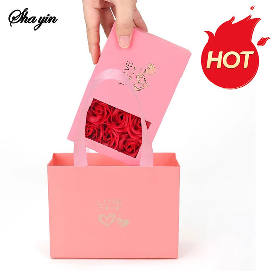 Jewelry Box Immortal Flower Jewelry Box Roses Window Valentine's Day Mother's Day Gift Box Ring Earrings Pendant Necklace Box