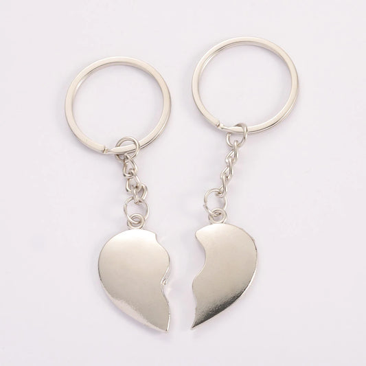 1Pair Couple Love Keychain Heart Key Rings Lovers Love Key Chain for Jewelry Making DIY Birthday Souvenirs Valentine's Day Gift