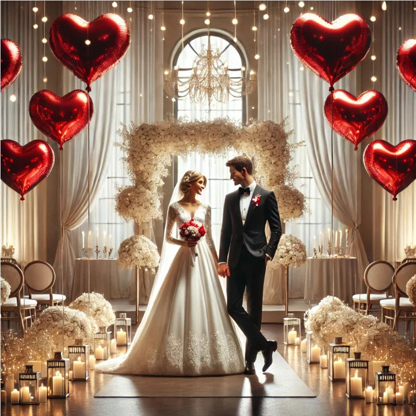 10/20/50pcs 18 inch red heart shaped aluminum foil balloons for Valentine's Day, wedding party, anniversary decoration balloons