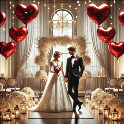 10/20/50pcs 18 inch red heart shaped aluminum foil balloons for Valentine's Day, wedding party, anniversary decoration balloons