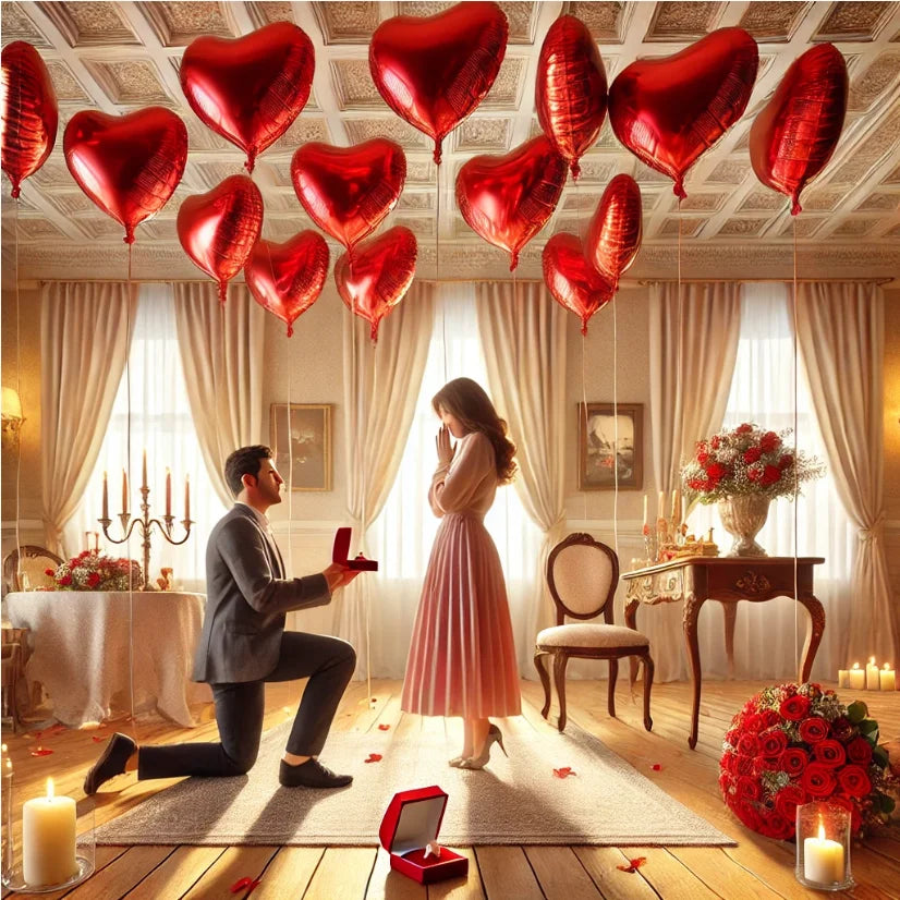 10/20/50pcs 18 inch red heart shaped aluminum foil balloons for Valentine's Day, wedding party, anniversary decoration balloons