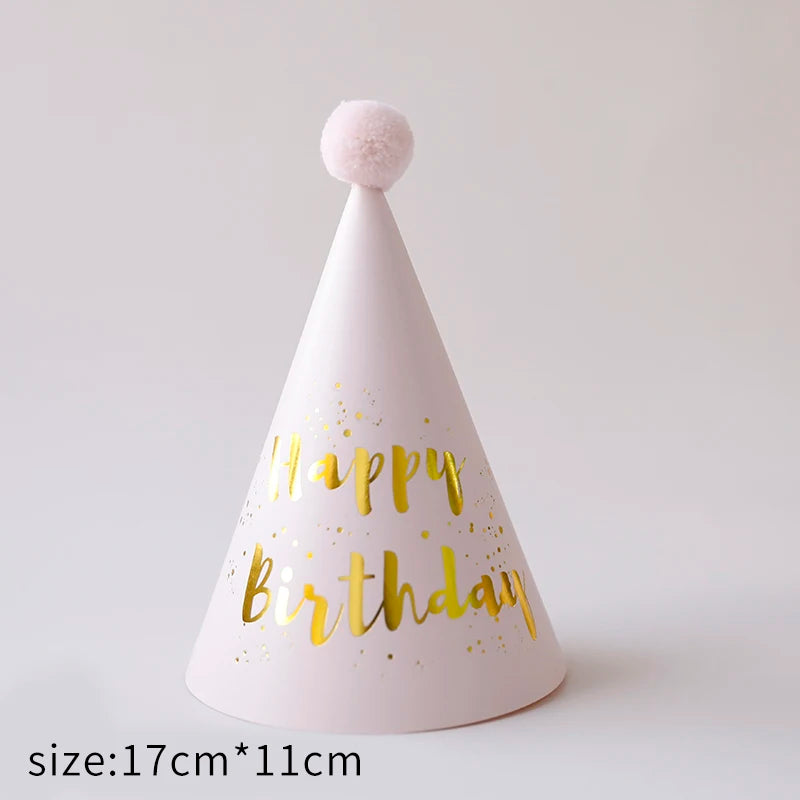 Happy Birthday Party Adult Hats Polka Dot DIY Cute Handmade Cap Princess Crown Shower Baby Decoration Boy Girl Gifts Supplie