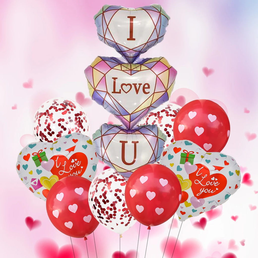 10pcs 18 Inch I LOVE You Heart Balloons Wedding Valentine's Day Decorations Marriage Propose Globos Wedding Balloon