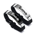 2 Pcs/Set His Queen Her King Couple Bracelet Stainless Steel Adjustable Silicone Strap Bangle Valentine's Day Gift