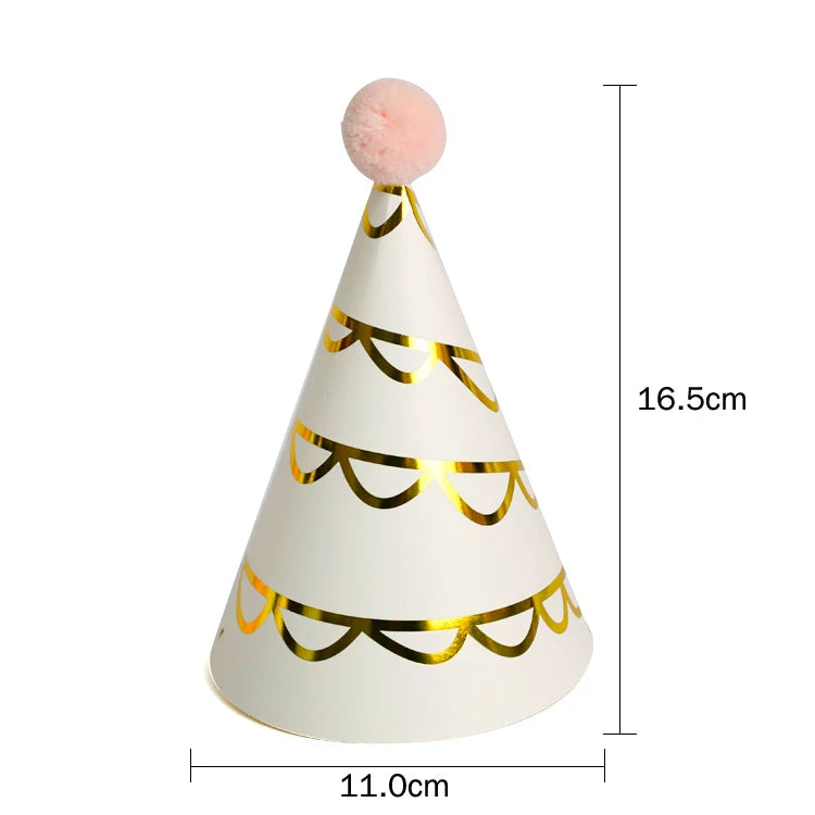 Happy Birthday Party Adult Hats Polka Dot DIY Cute Handmade Cap Princess Crown Shower Baby Decoration Boy Girl Gifts Supplie