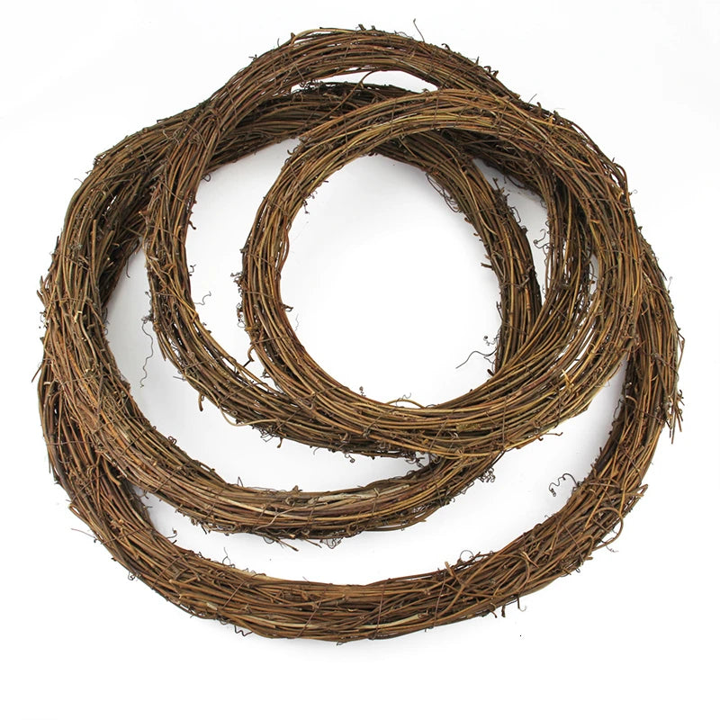 DIY Merry Christmas Decorations For Home Natural Rattan Wreath Garland Tree Craft Xmas Decor Accessories Spring Wedding New Year