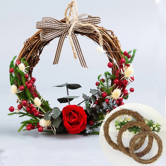 DIY Merry Christmas Rattan Wreath — Natural Vine Garland Craft