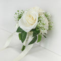Artificial Roses Babysbreath Flowers Bouquet Silk Gypsophila Fake Flowers Wedding DIY Home Table Vase Decoration Faux Flores