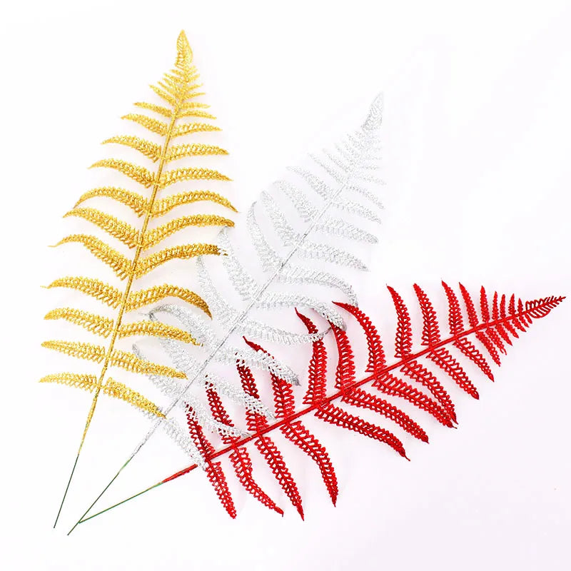Christmas Ornaments Flash Christmas Tree Decoration Flower Grass Hollow Simulation Fake Flower Leaf Halloween New Year Decor