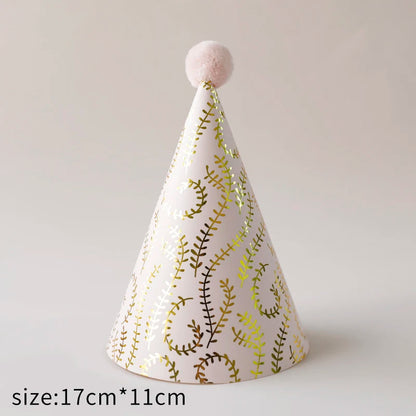 Happy Birthday Party Adult Hats Polka Dot DIY Cute Handmade Cap Princess Crown Shower Baby Decoration Boy Girl Gifts Supplie