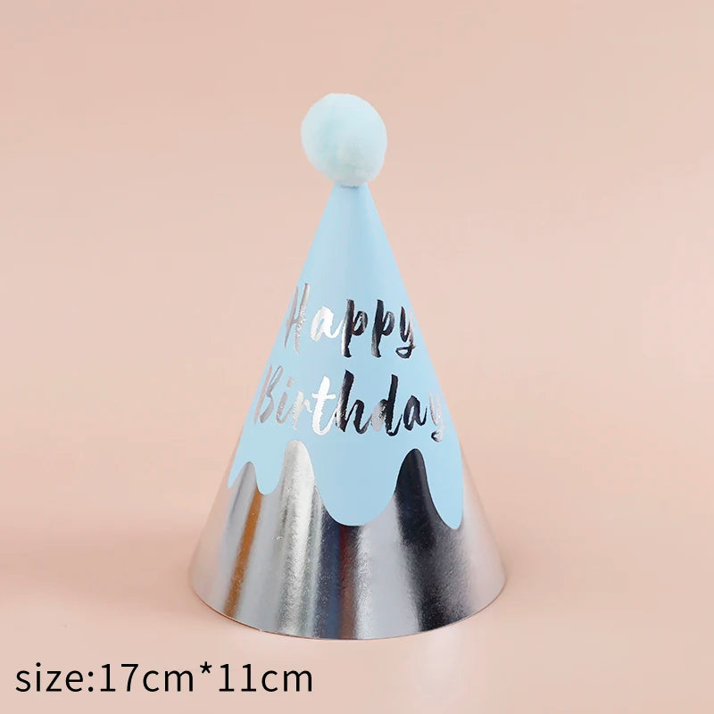 Happy Birthday Party Adult Hats Polka Dot DIY Cute Handmade Cap Princess Crown Shower Baby Decoration Boy Girl Gifts Supplie