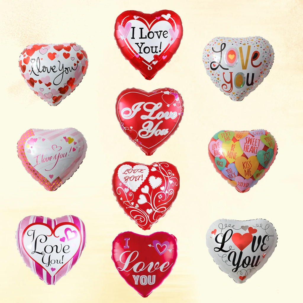 10pcs 18 Inch I LOVE You Heart Balloons Wedding Valentine's Day Decorations Marriage Propose Globos Wedding Balloon