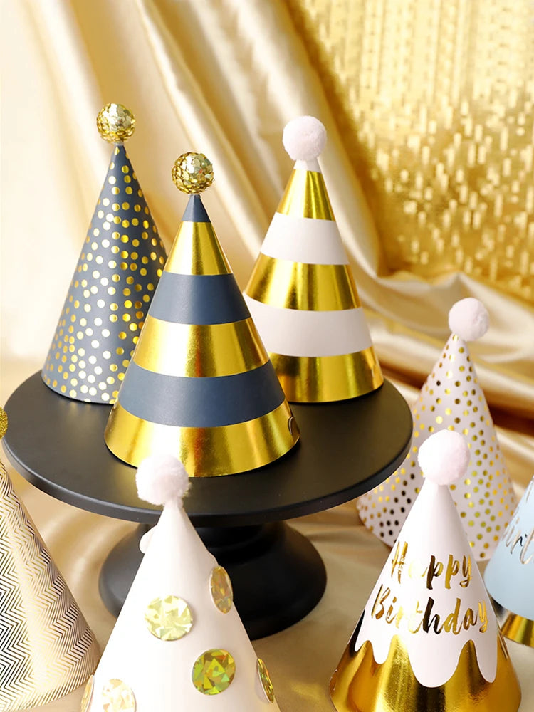Happy Birthday Party Adult Hats Polka Dot DIY Cute Handmade Cap Princess Crown Shower Baby Decoration Boy Girl Gifts Supplie