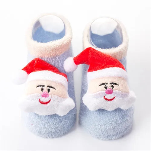Christmas Socks For Girls Boys Newborn Baby Boy Girl Socks Anti Slip Coral Fleece Winter Warm Home Floor Short Socks For Babies
