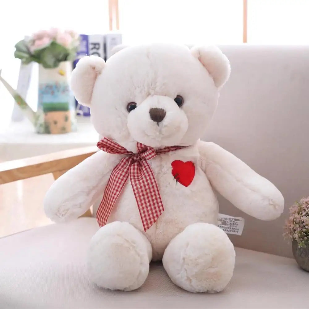 1pc 35/50cm Lovely Teddy Bear Plush Toys Stuffed Cute Bear with Heart Doll Girls Valentine's Gift Kids Baby Christmas Brinquedos