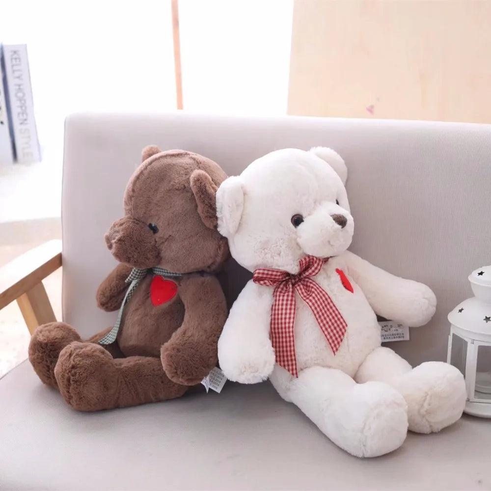 1pc 35/50cm Lovely Teddy Bear Plush Toys Stuffed Cute Bear with Heart Doll Girls Valentine's Gift Kids Baby Christmas Brinquedos