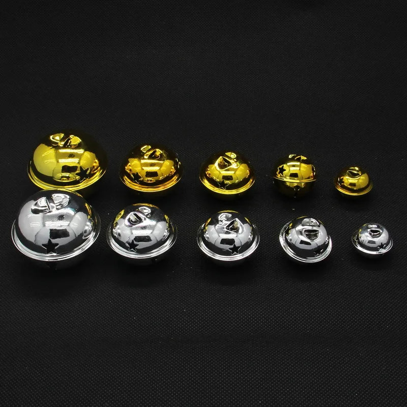 25/30/40mm Christmas Bells Crafts  Silver Gold Color Jingle Bells 10pcs Christmas Ornaments Cascabeles Manualidades