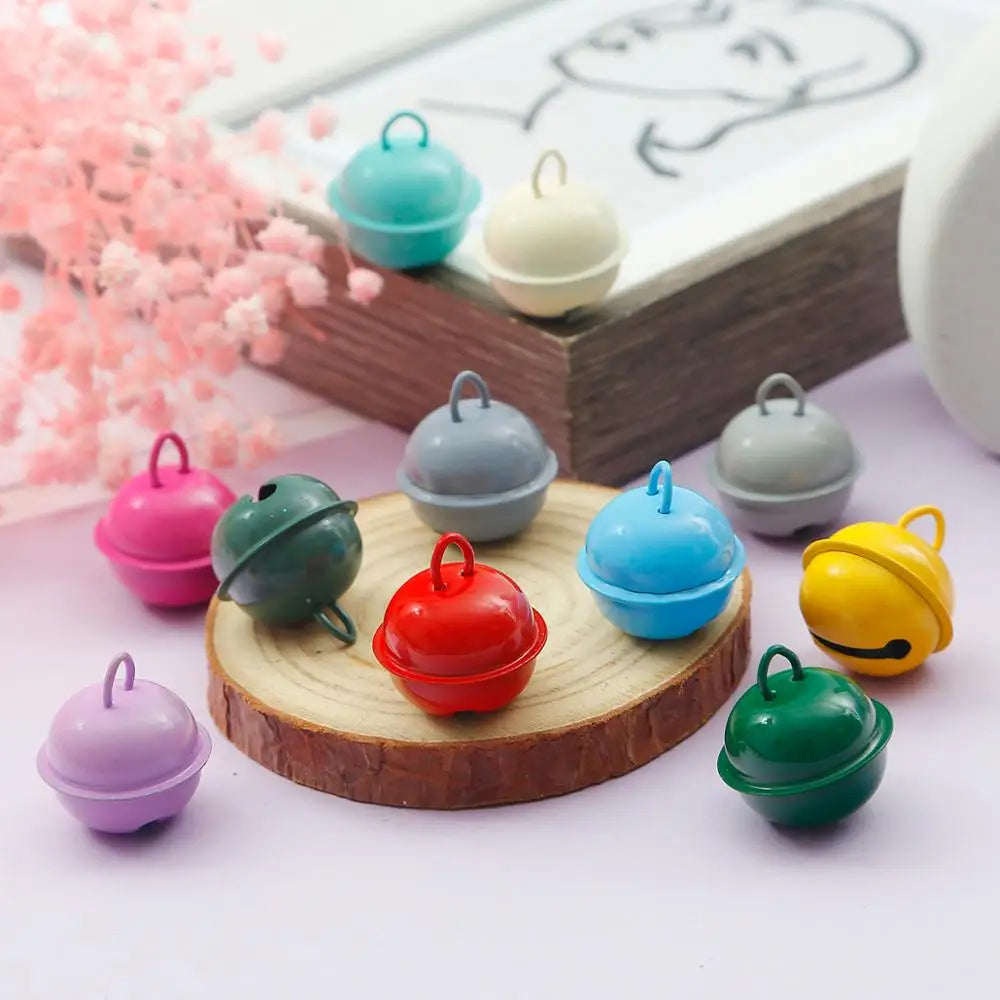 22mm Beautiful Jingle Bells Christmas Party Decoration Pendants Loose Beads DIY Crafts Christmas Tree Bells Handmade Accessories
