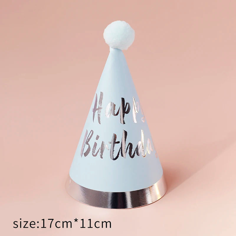 Happy Birthday Party Adult Hats Polka Dot DIY Cute Handmade Cap Princess Crown Shower Baby Decoration Boy Girl Gifts Supplie
