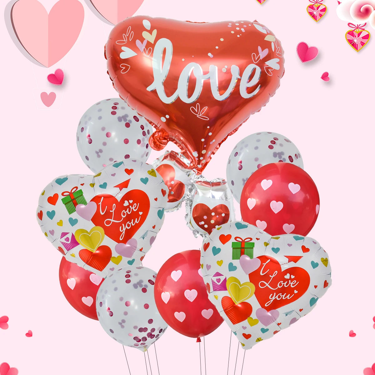 10pcs 18 Inch I LOVE You Heart Balloons Wedding Valentine's Day Decorations Marriage Propose Globos Wedding Balloon