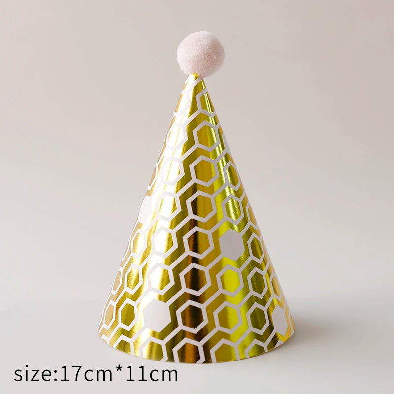 Happy Birthday Party Adult Hats Polka Dot DIY Cute Handmade Cap Princess Crown Shower Baby Decoration Boy Girl Gifts Supplie