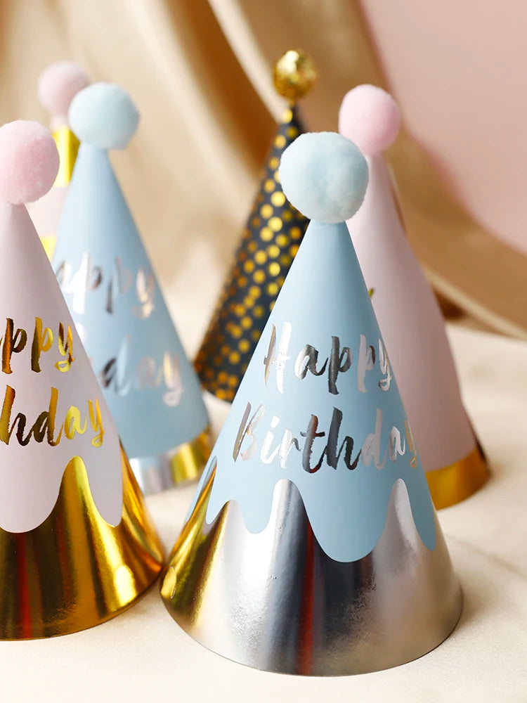 Happy Birthday Party Adult Hats Polka Dot DIY Cute Handmade Cap Princess Crown Shower Baby Decoration Boy Girl Gifts Supplie