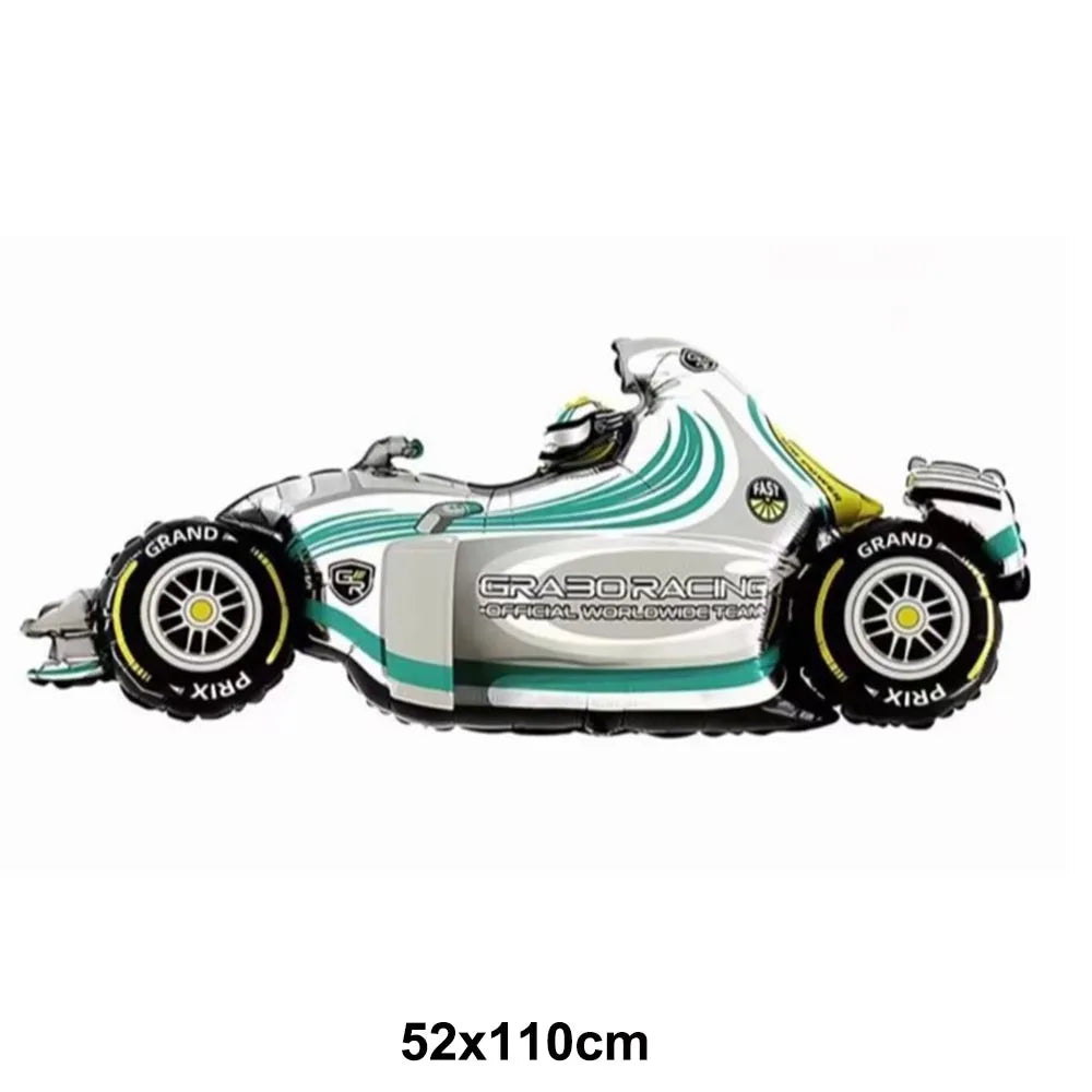 Racing Car Balloon Traffic Cone Balloon Tire Wheel Balloons Black White Checkered Race car Theme Kids Birthday party Decorations