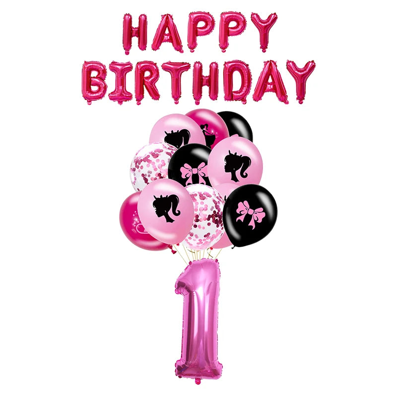New Princess Birthday Party Decoration Tableware Pink Princess Theme Plates Cups Napkins Ballon Girl Birthday Party Supplies kit