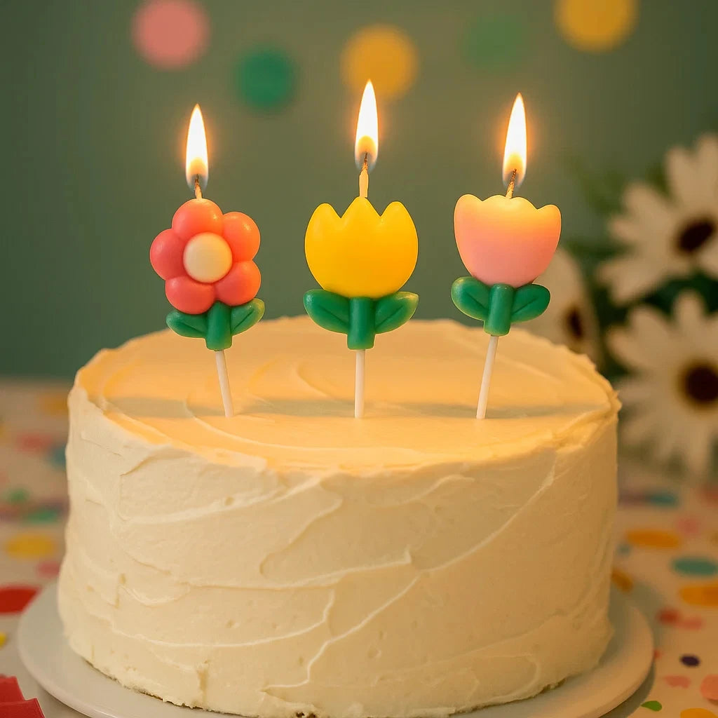 Birthday Candle Flower Plant Cake Decorative Candle Sunflower Cute Cartoon Party Activities Celebration Festival Candle