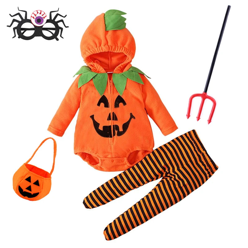 3-24M pumpkin Cosplay Baby Girls Boys Halloween Costume