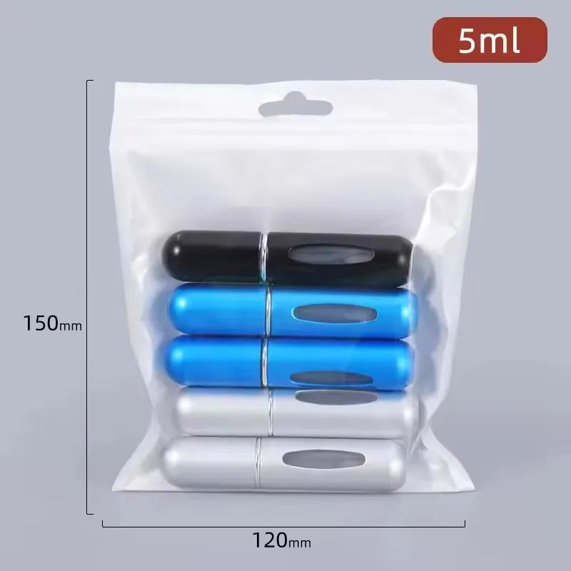 5Pcs 5ML Portable Mini Refillable Perfume Atomizer Bottle Refillable Spray Scent Pump Case Empty Container Tools