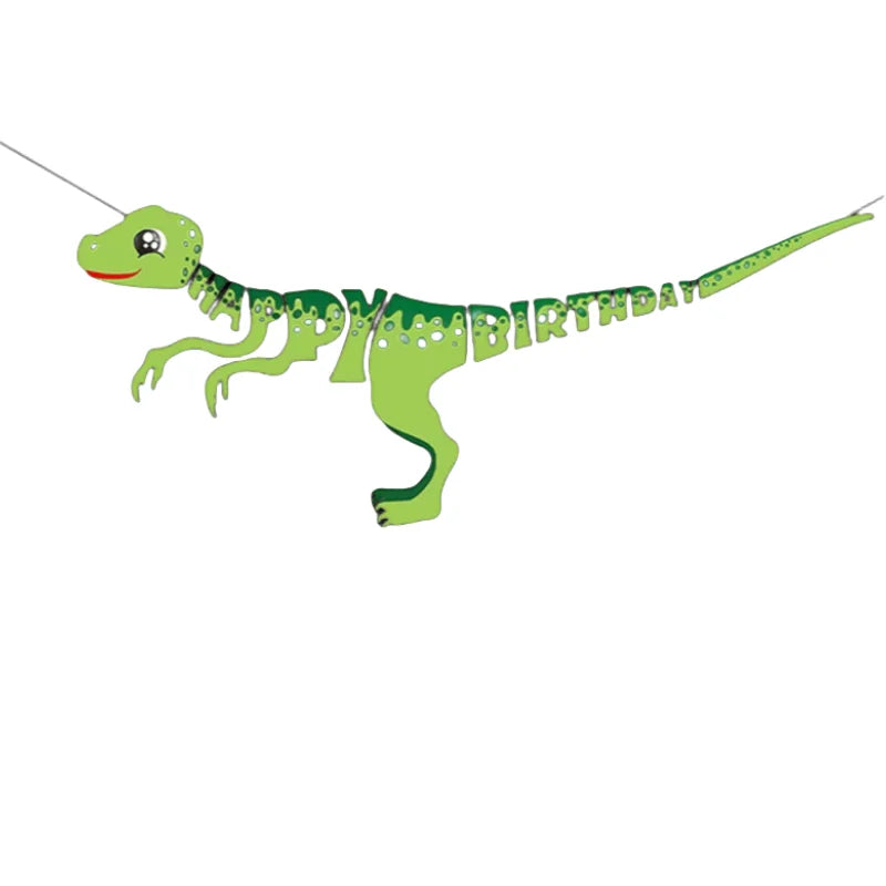 Dinosaur Banner Happy Birthday Garland Roar Dino Party Balloons Jungle Animal Safari 1st Kids Birthday Party Decoration Supplies