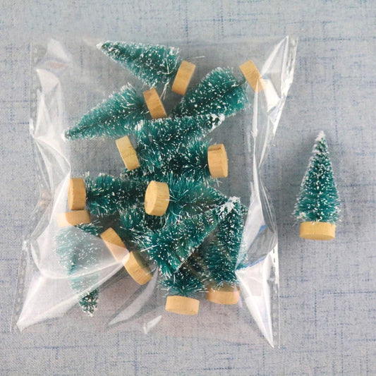 Tabletop Mini Christmas Tree — Wood Base Desktop Decoration