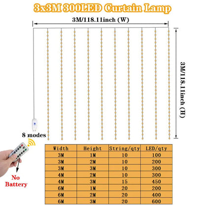 LED Silver Wire Curtain Light — Fairy Curtain String Lights