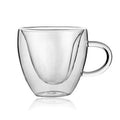 Heart Love Shaped Glass Mug Couple Cups Double Wall Heat-Resisting Wine Glasses Tea Cups Milk Espresso Coffee Mug Drinkware