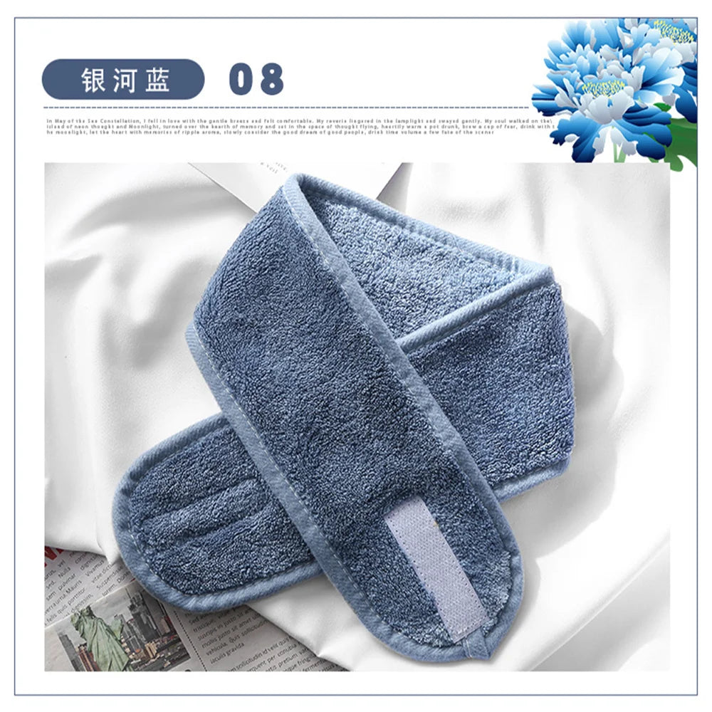 Spa Facial Headband Make Up Shower Wrap Head Terry Cloth Hair Band Adjustable Towel for Women Face Washing Bath Sport Headwear