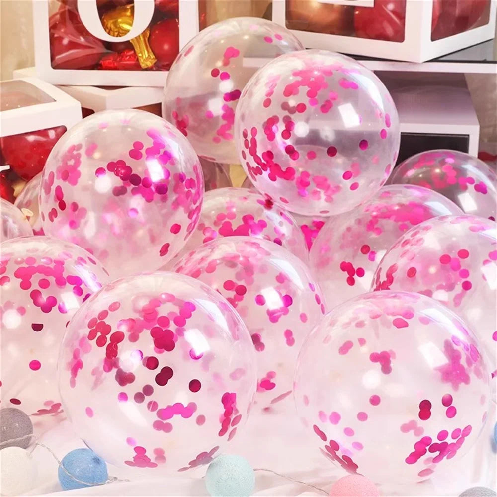50Pcs Pink Purple Balloons 10 Inch Confetti Metallic Latex Balloons Party Wedding Birthday Decor Decorations