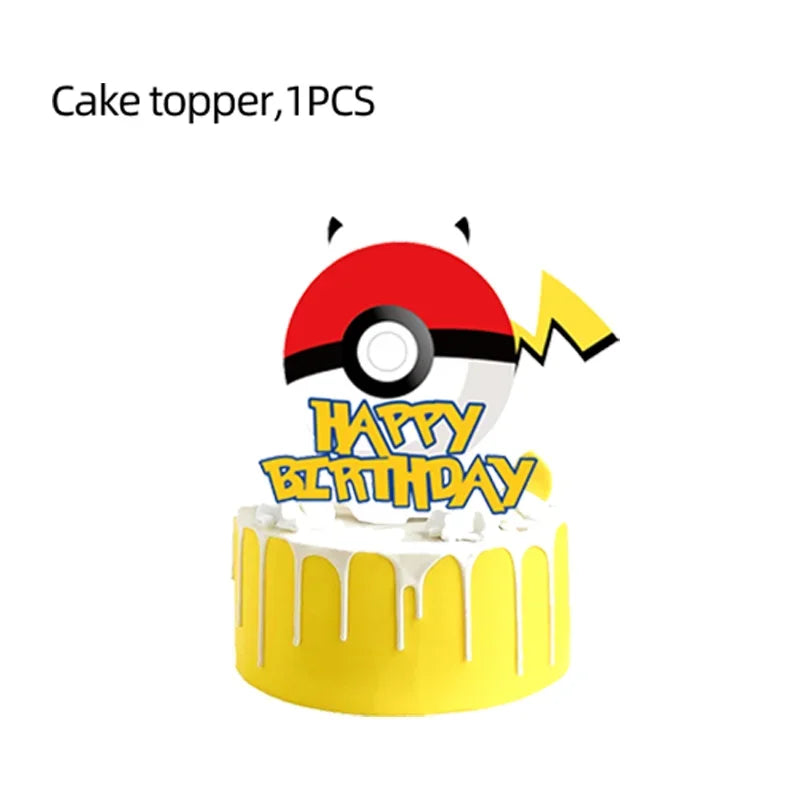 Topper Pokemon Cake Birthday Pokemon Decoration Cake Topper Pikachu Cupcake Topper Baby Shower Baking DIY Supplies Party Favors