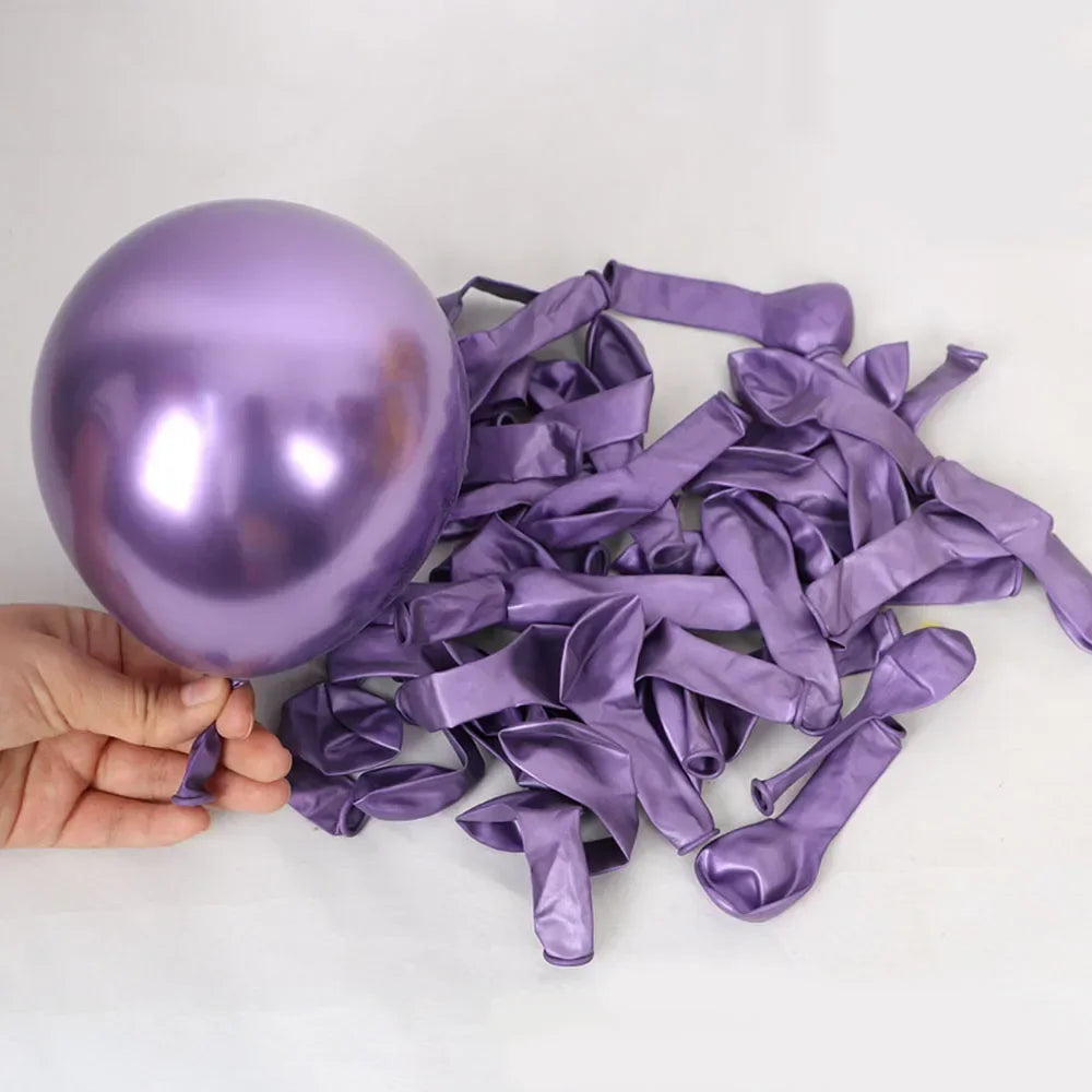 50Pcs Pink Purple Balloons 10 Inch Confetti Metallic Latex Balloons Party Wedding Birthday Decor Decorations
