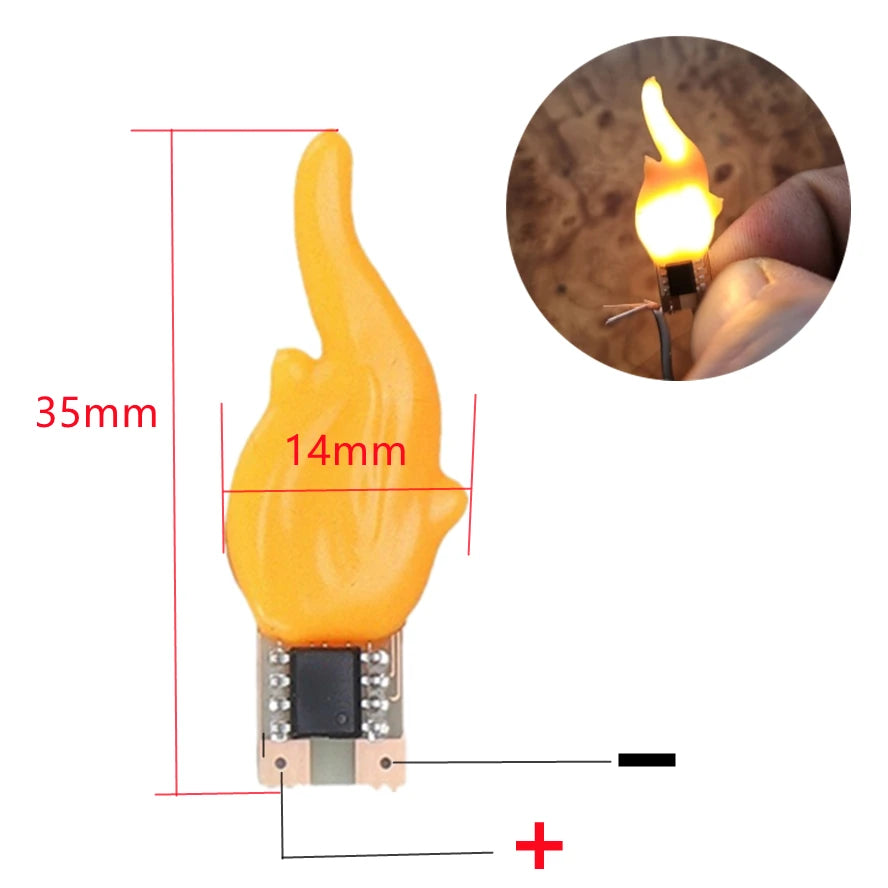 USB Flame Flickering LED Frosted Clear Glass Candle Night Light Simulated Flame for Car Home Room Laptop PC Festival Decoration