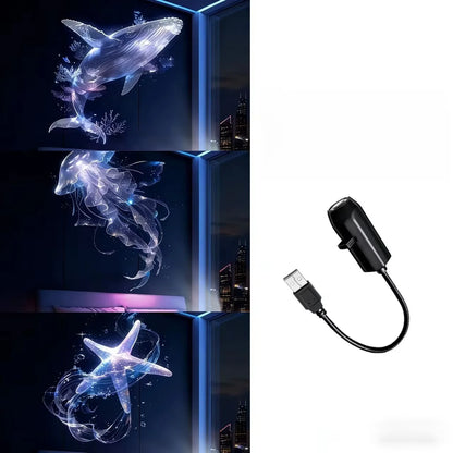LED USB Projector Light 3/6pcs Projection Patterns