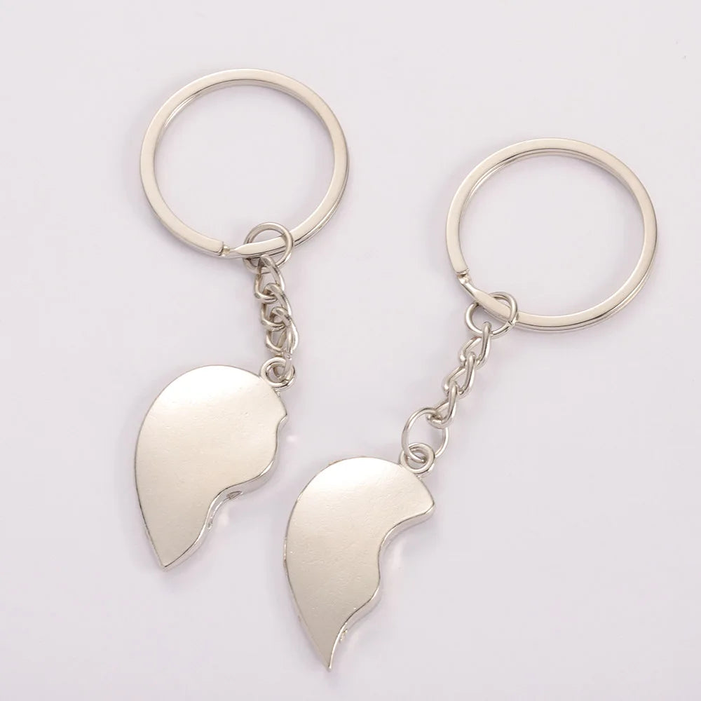 1Pair Couple Love Keychain  Heart Key Rings Lovers Love Key Chain for Jewelry Making DIY Birthday Souvenirs Valentine's Day Gift