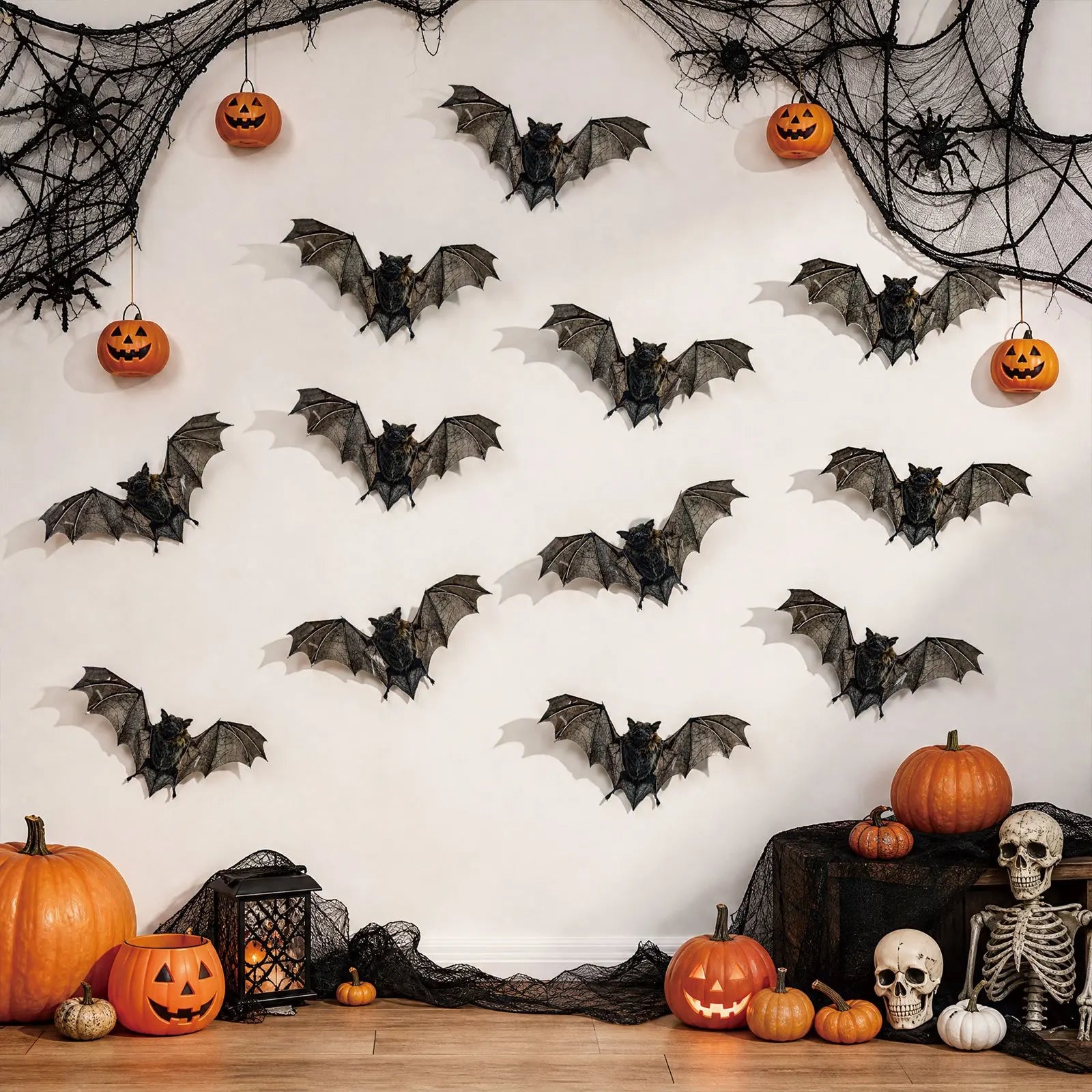 12Pcs 3D Vintage Bat Wall Stickers Realistic Horror Bat Decals
