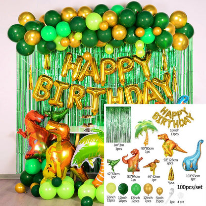 Dinosaur Theme Birthday Decoration Tableware Cup Plate Napkin Backdrop Balloons Banner Paper Bag Kids Gifts Party Decor Supplies