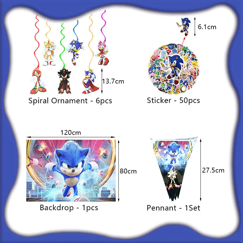 Cartoon Anime Birthday Party Decoration Customizable Birthday Set New Combination Latex Balloon Event Supplies Banner Backdrop