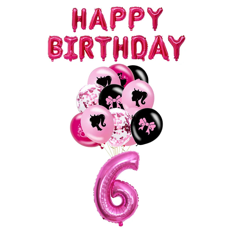 New Princess Birthday Party Decoration Tableware Pink Princess Theme Plates Cups Napkins Ballon Girl Birthday Party Supplies kit